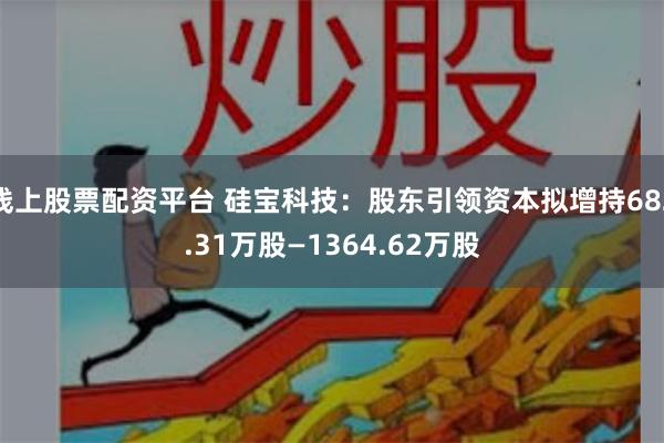 线上股票配资平台 硅宝科技：股东引领资本拟增持682.31万股—1364.62万股