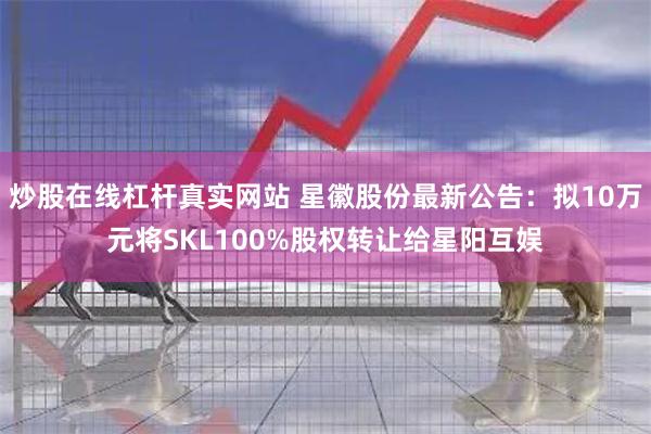 炒股在线杠杆真实网站 星徽股份最新公告：拟10万元将SKL100%股权转让给星阳互娱